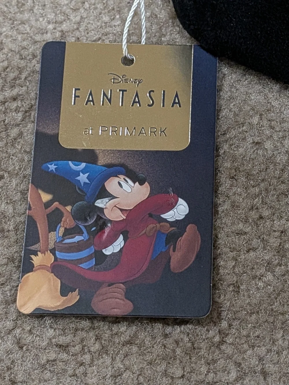 Primark Black Fantasia Mickey Cosmetic Pouch with Blue and Gold Accents